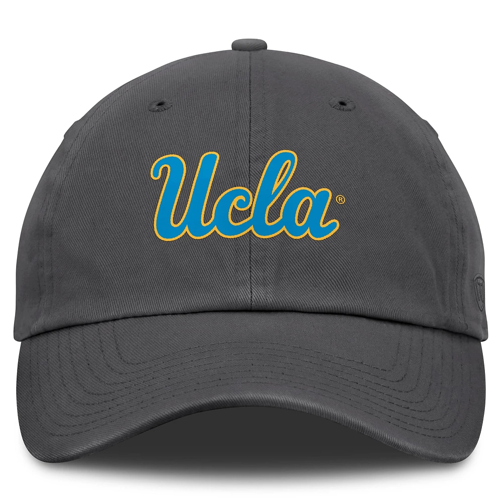 Men's Top of the World Heather Charcoal UCLA Bruins Team Logo Washed Adjustable Hat