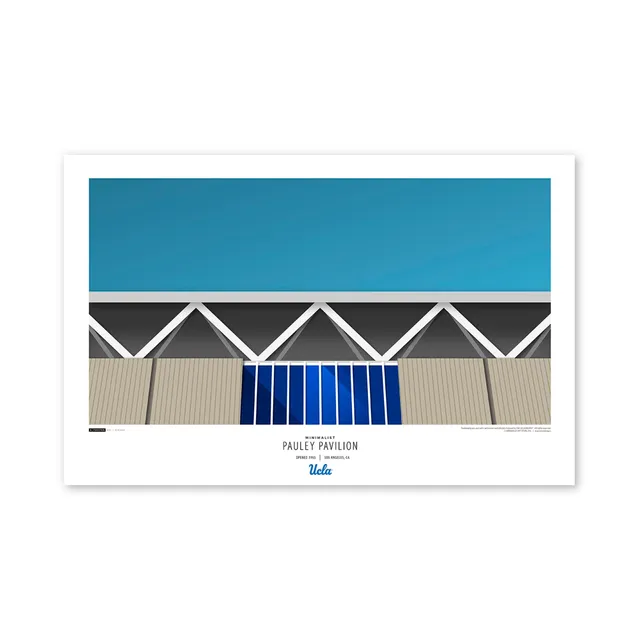 Los Angeles Dodgers 14 x 20 Dodger Stadium Outfield Pavilion Minimalist Art Giclee Print