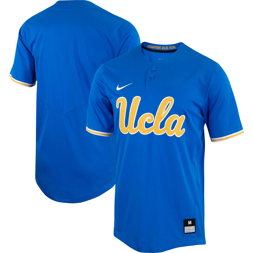 Maillot de softball unisexe Nike UCLA Bruins à deux boutons réplique bleu