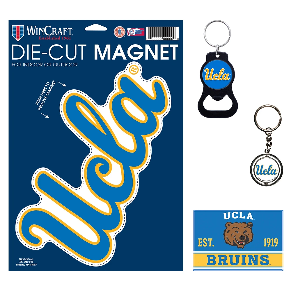 Lot de 4 porte-clés et aimants WinCraft UCLA Bruins