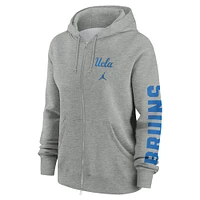 Women's Nike  Heather Gray UCLA Bruins Phoenix Full-Zip Hoodie