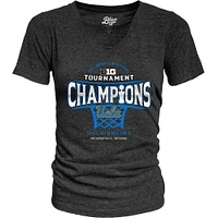 Women's Blue 84 Black UCLA Bruins 2025 Big Ten Basketball Conference Tournament Champions Locker Room Tri-Blend V-Neck T-Shirt