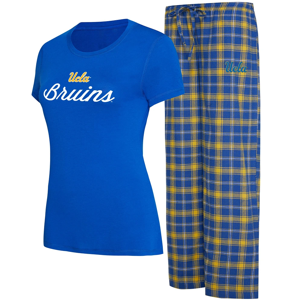 Concepts Sport Royal/Gold UCLA Bruins Arctic T-shirt et pantalon en flanelle Ensemble de nuit