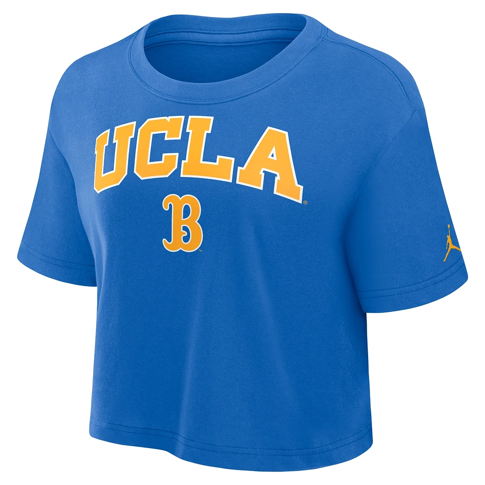 Women's Jordan Brand Blue UCLA Bruins Athletic Prep Arch Cropped Performance T-Shirt