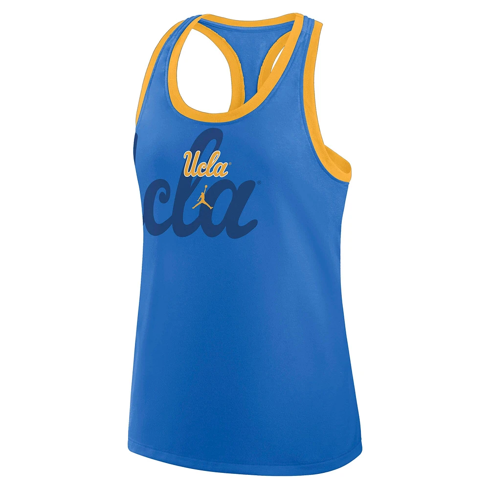 Women's Jordan Brand Blue UCLA Bruins Primetime Racerback Tri-Blend Tank Top