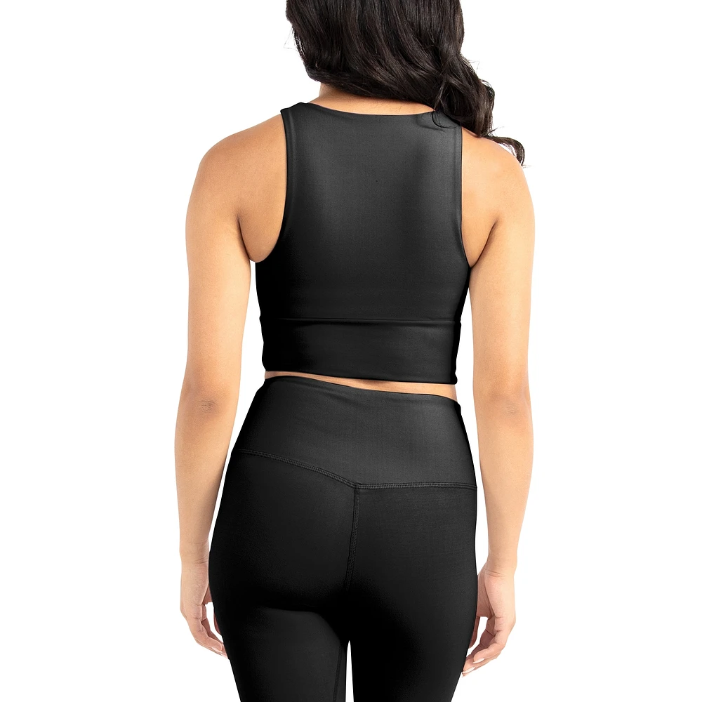 Ensemble soutien-gorge et leggings mi-longs doux au beurre noir UCLA Bruins de marque Kadi pour femmes