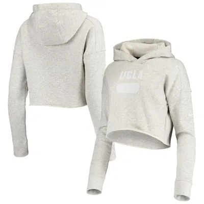 UCLA Bruins Nike Women's Story Cropped Pullover Hoodie - Heathered Gray