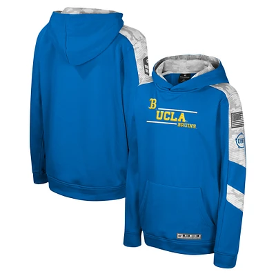 Sweat à capuche camouflage numérique Cyclone pour jeunes Colosseum Blue UCLA Bruins OHT Military Appréciation