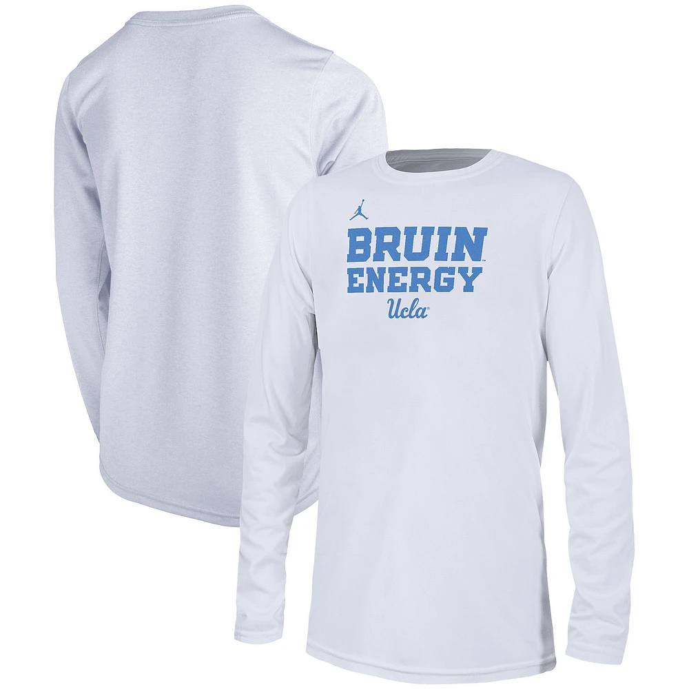 T-shirt Jordan Brand blanc UCLA Bruins 2024 On-Court Bench Energy pour jeune