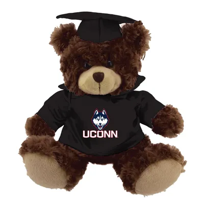 UConn Huskies 12'' Graduation Plush Bear - Black/Brown