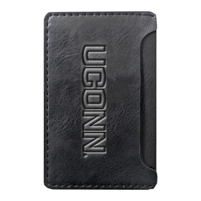 UConn Huskies Debossed Faux Leather Phone Wallet Sleeve - Black