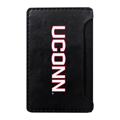 UConn Huskies Faux Leather Phone Wallet Sleeve - Black