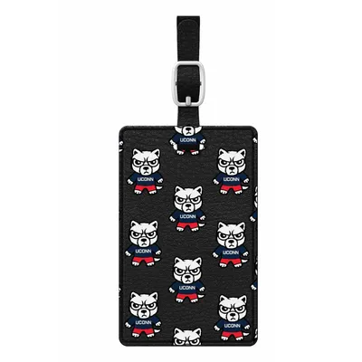 UConn Huskies Mascot Tokyodachi Luggage Tag - Black