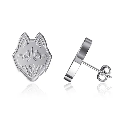 UConn Huskies Dayna Designs Team Logo Silver Post Earrings