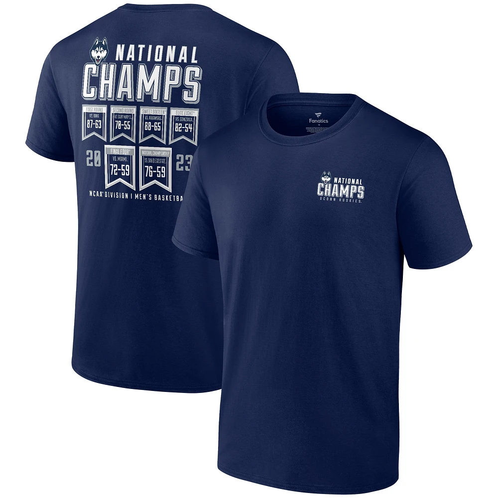 Fanatics Navy UConn Huskies 2023 NCAA Men's Basketball National Champions Calendrier T-shirt