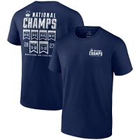 Fanatics Navy UConn Huskies 2023 NCAA Men's Basketball National Champions Schedule T-Shirt