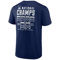 Fanatics Navy UConn Huskies 2023 NCAA Men's Basketball National Champions Schedule T-Shirt