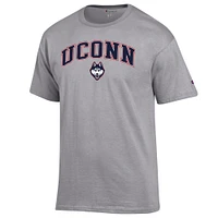 Men's Champion  Heather Gray UConn Huskies Arched Logo T-Shirt