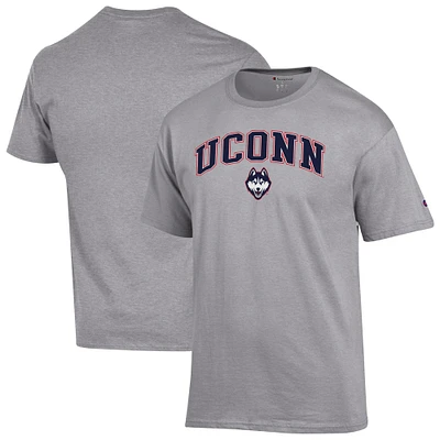 Men's Champion  Heather Gray UConn Huskies Arched Logo T-Shirt