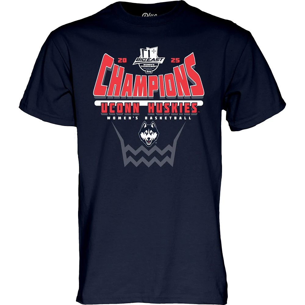 Men's Blue 84  Navy UConn Huskies 2025 Big East Women's Basketball Conference Tournament Champions T-Shirt