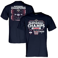 T-shirt bleu marine 84 UConn Huskies pour homme, championnat national de basketball féminin NCAA 2025