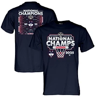 T-shirt bleu marine 84 UConn Huskies pour homme, championnat national de basketball féminin NCAA 2025