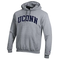 Men's Champion  Heather Gray UConn Huskies Basic Arch Fleece Pullover Hoodie