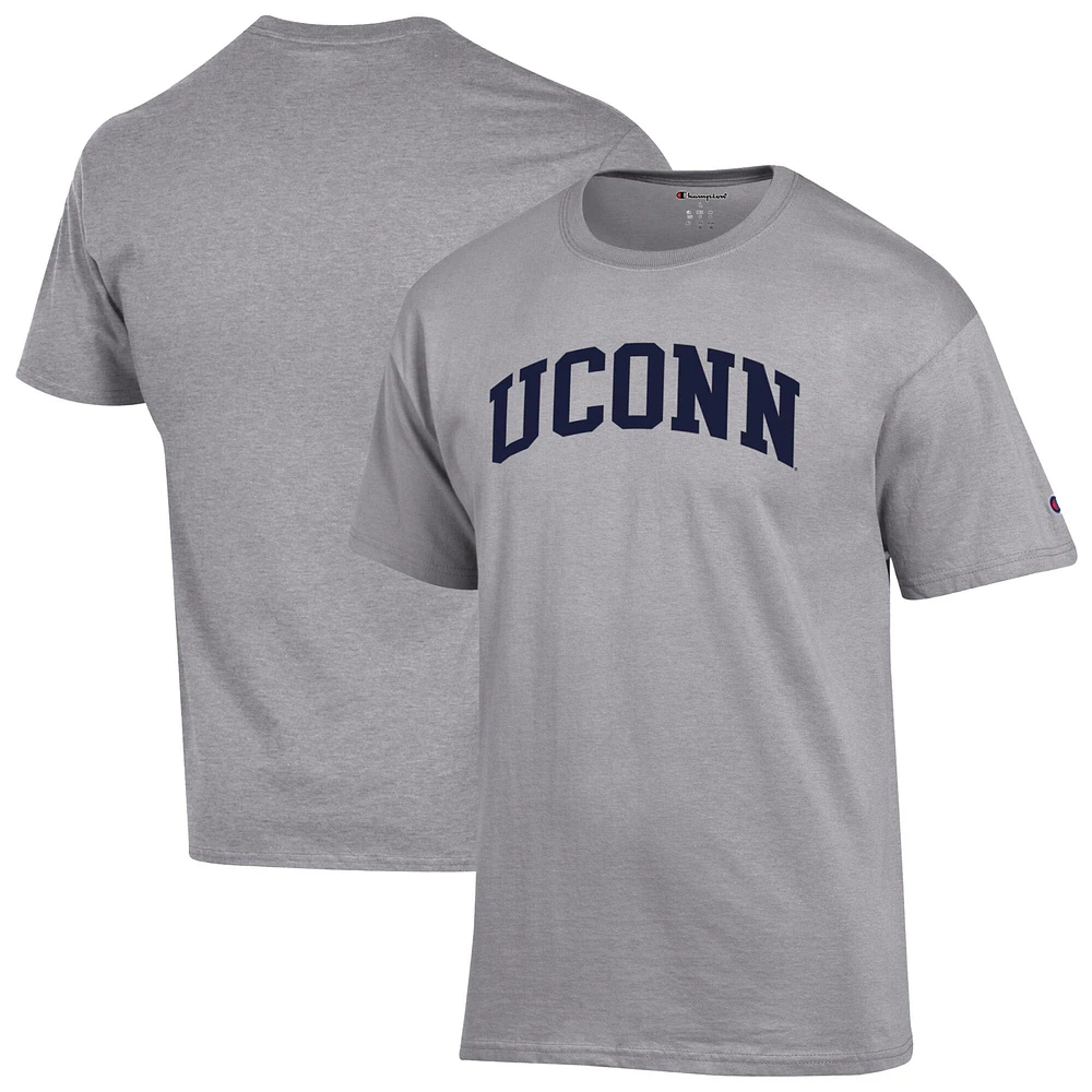 Men's Champion  Heather Gray UConn Huskies Basic Arch T-Shirt