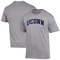Men's Champion  Heather Gray UConn Huskies Basic Arch T-Shirt
