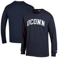 Men's Champion  Navy UConn Huskies Basic Arch Long Sleeve T-Shirt