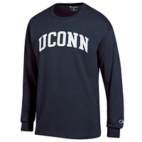 Men's Champion  Navy UConn Huskies Basic Arch Long Sleeve T-Shirt