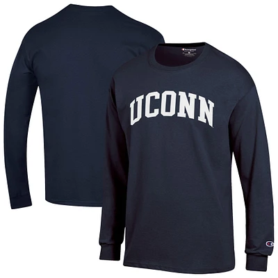 Men's Champion  Navy UConn Huskies Basic Arch Long Sleeve T-Shirt