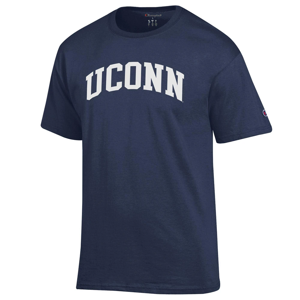 T-shirt basique Arch bleu marine Champion UConn Huskies pour homme
