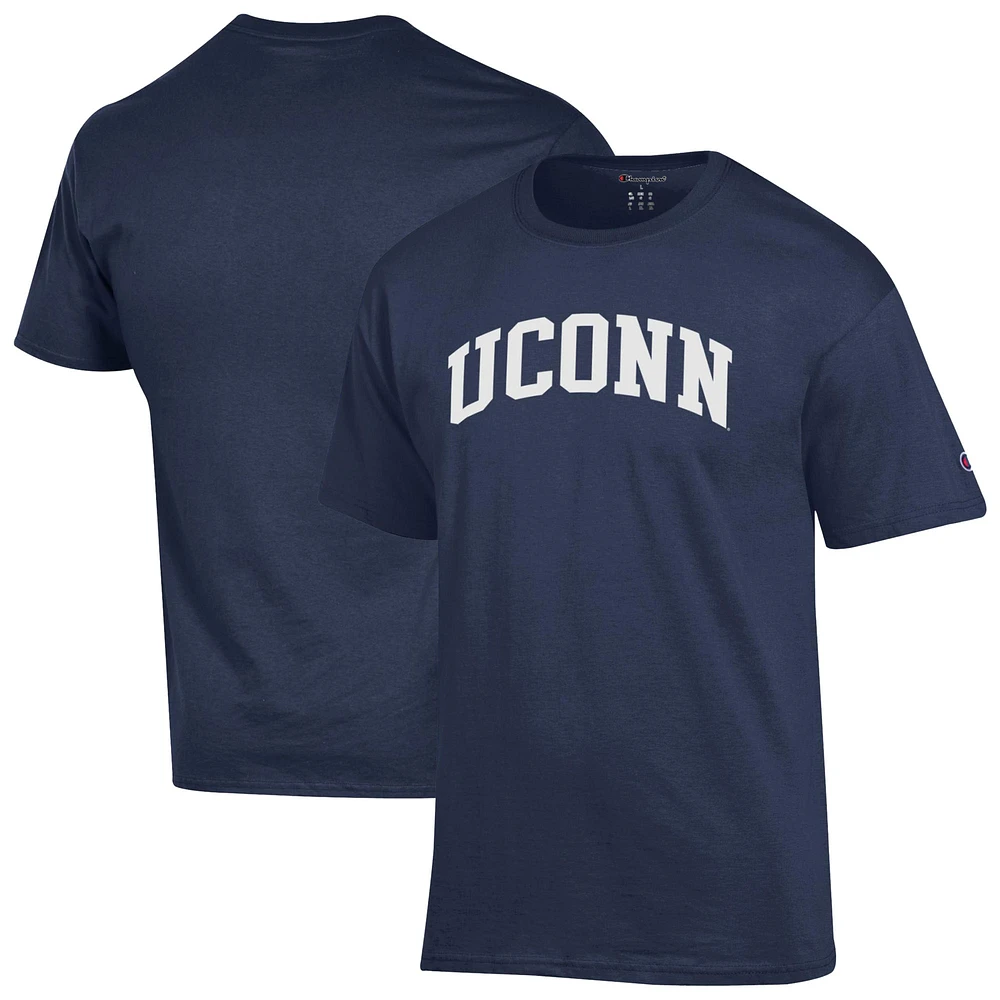 T-shirt basique Arch bleu marine Champion UConn Huskies pour homme