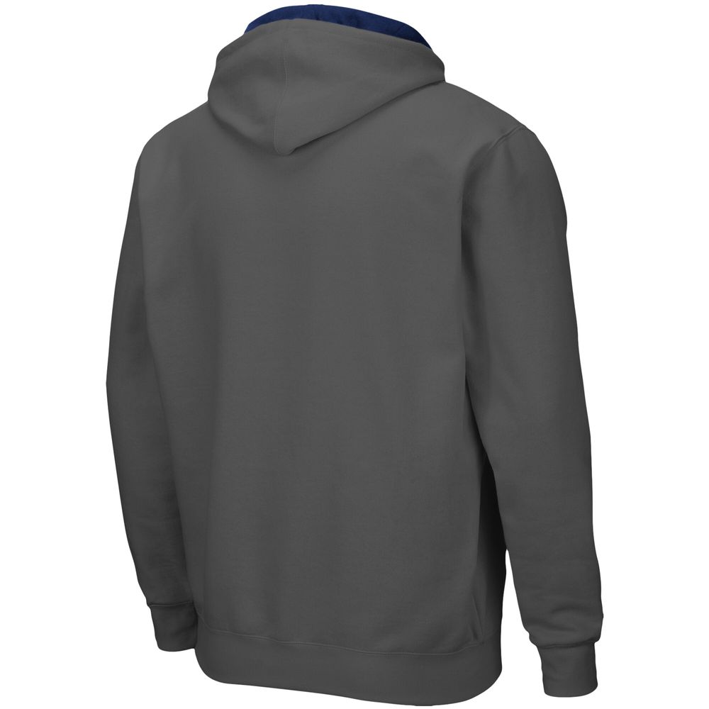 Men's Colosseum Charcoal UConn Huskies Arch & Logo 3.0 Full-Zip Hoodie