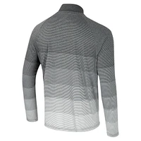 Men's Colosseum  Gray UConn Huskies AI Striped Mesh Quarter-Zip Raglan Windshirt