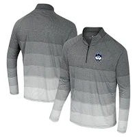 Men's Colosseum  Gray UConn Huskies AI Striped Mesh Quarter-Zip Raglan Windshirt