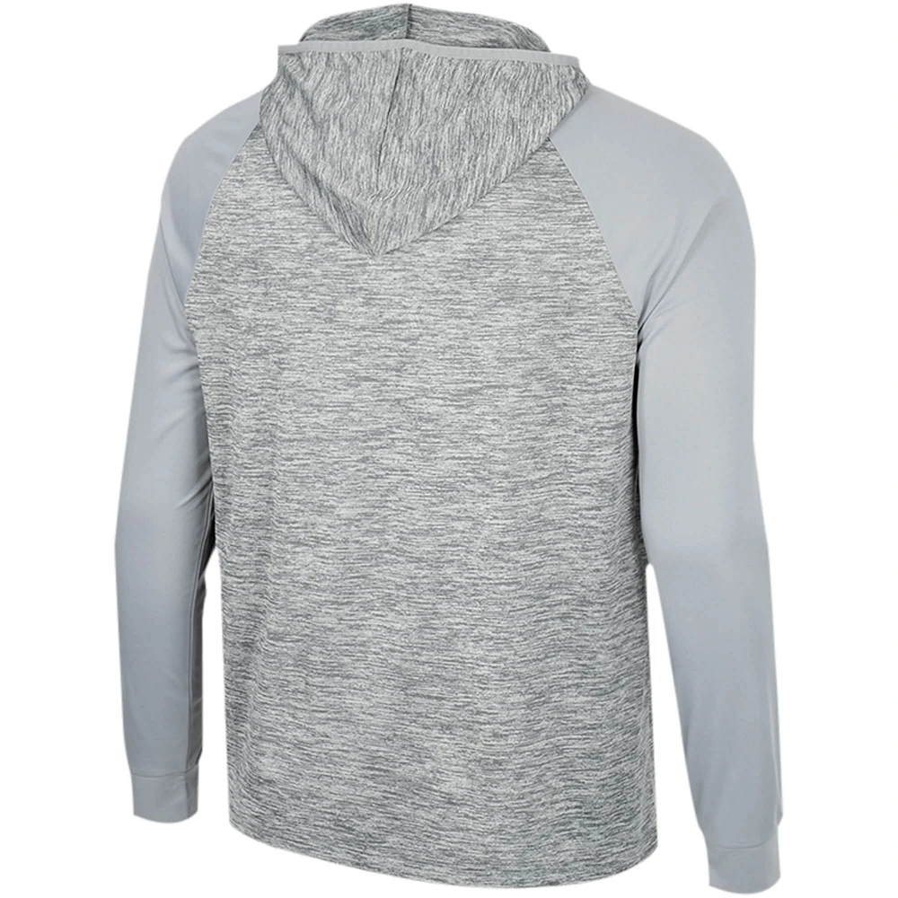 Men's Colosseum Gray UConn Huskies Cybernetic Raglan Quarter-Zip Hooded Top