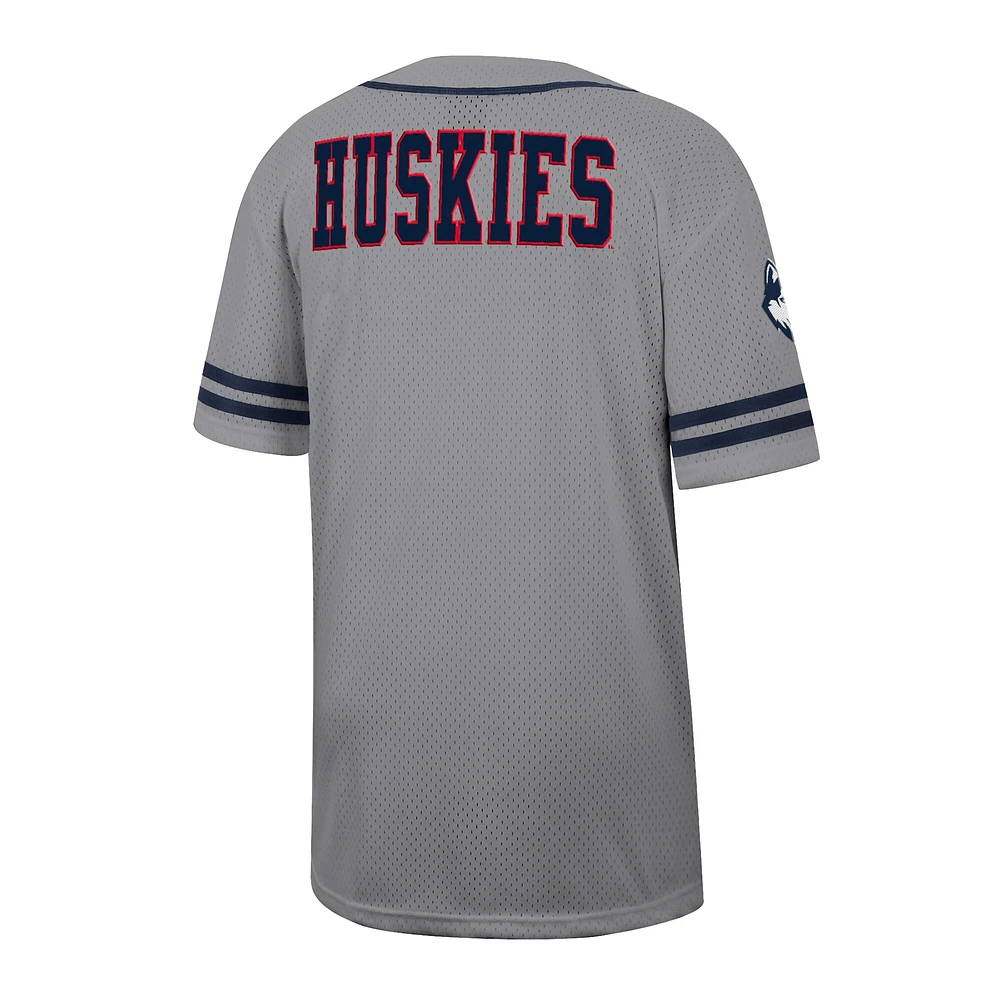 Maillot de baseball Free Spirited pour homme Colosseum Gray UConn Huskies