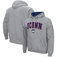 Sweat à capuche UConn Huskies Arch & Logo 3.0 Colosseum gris chiné pour homme