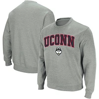 Colosseum Heather Grey UConn Huskies Arch & Logo Crew Neck Sweat-shirt pour homme