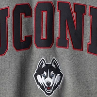 Colosseum Heather Grey UConn Huskies Arch & Logo Crew Neck Sweat-shirt pour homme