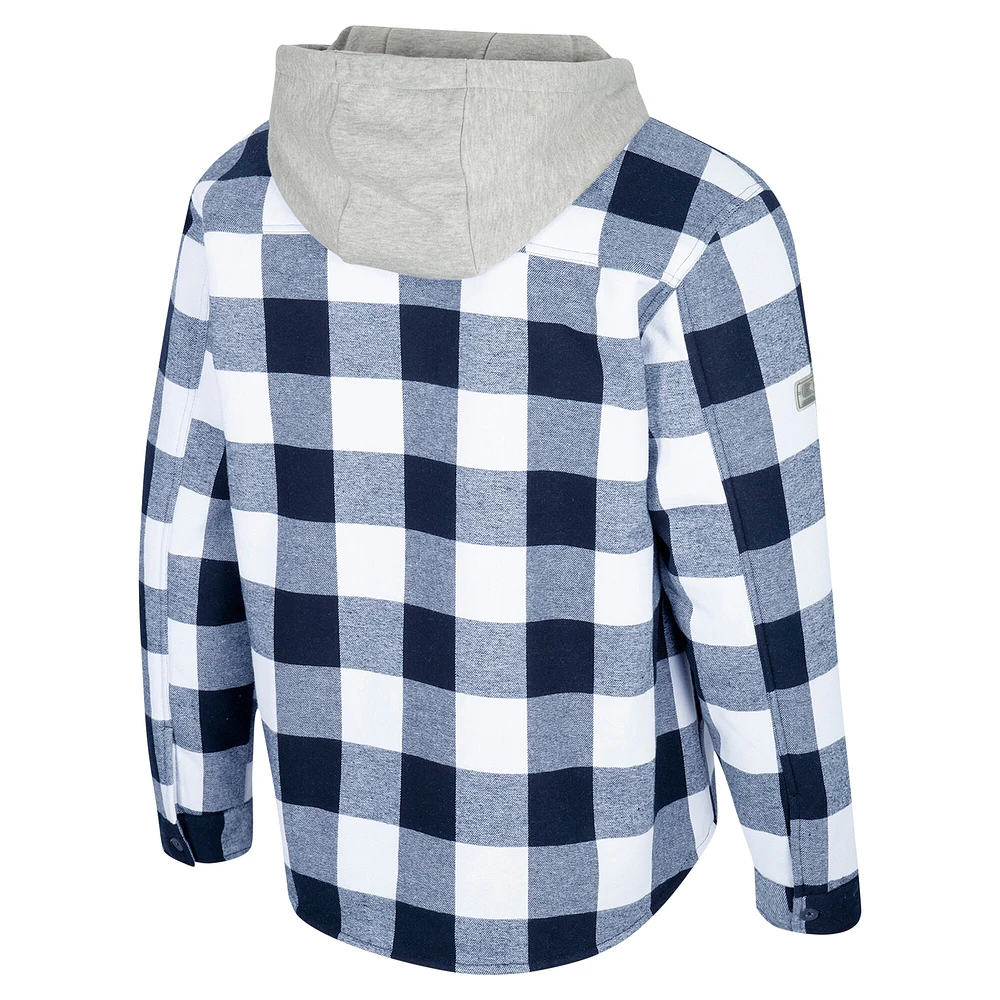 Veste à capuche entièrement zippée carreaux Buffalo Colosseum bleu marine/blanc pour homme UConn Huskies