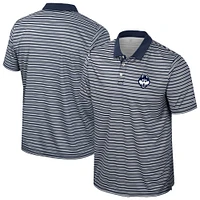 Men's Colosseum Navy UConn Huskies Striped Polo