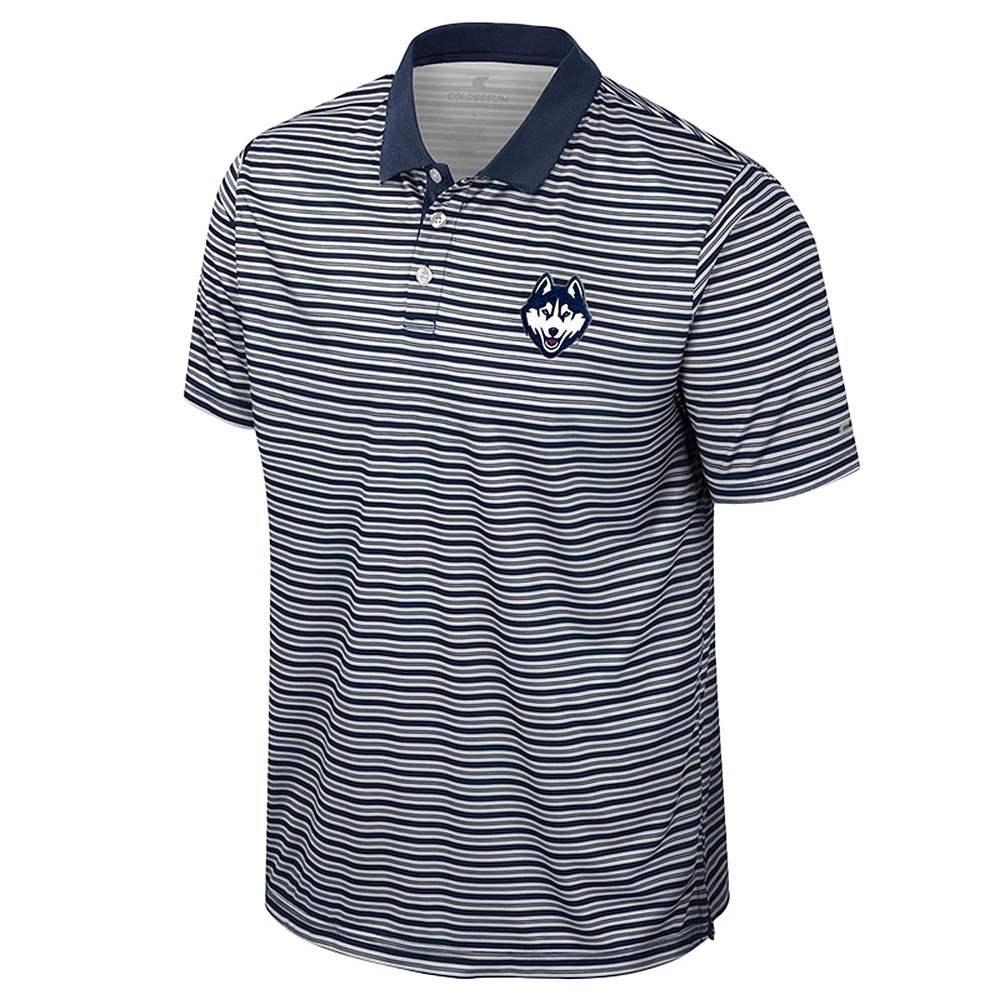 Men's Colosseum Navy UConn Huskies Striped Polo