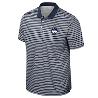 Men's Colosseum Navy UConn Huskies Striped Polo
