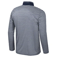 Men's Colosseum Navy UConn Huskies Striped Quarter-Zip Top