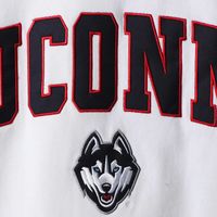 Men's Colosseum White UConn Huskies Arch & Logo Crew Neck Sweatshirt