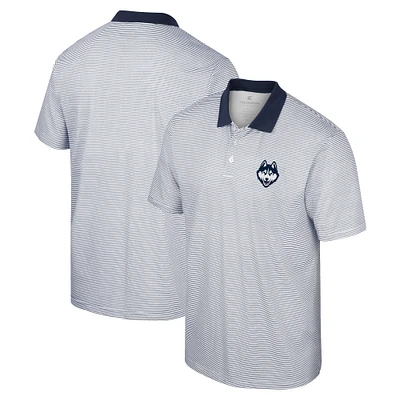 Polo à rayures UConn Huskies Colosseum blanc pour hommes