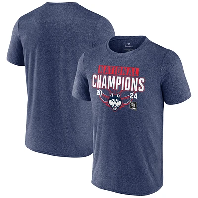 T-shirt des champions nationaux de basket-ball masculin Fanatics Heather Navy UConn Huskies 2024 NCAA